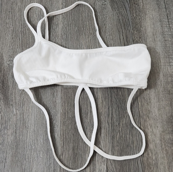 New!For Love and Lemons Chloe Sports Bra White Strappy One shoulder - Picture 2 of 6